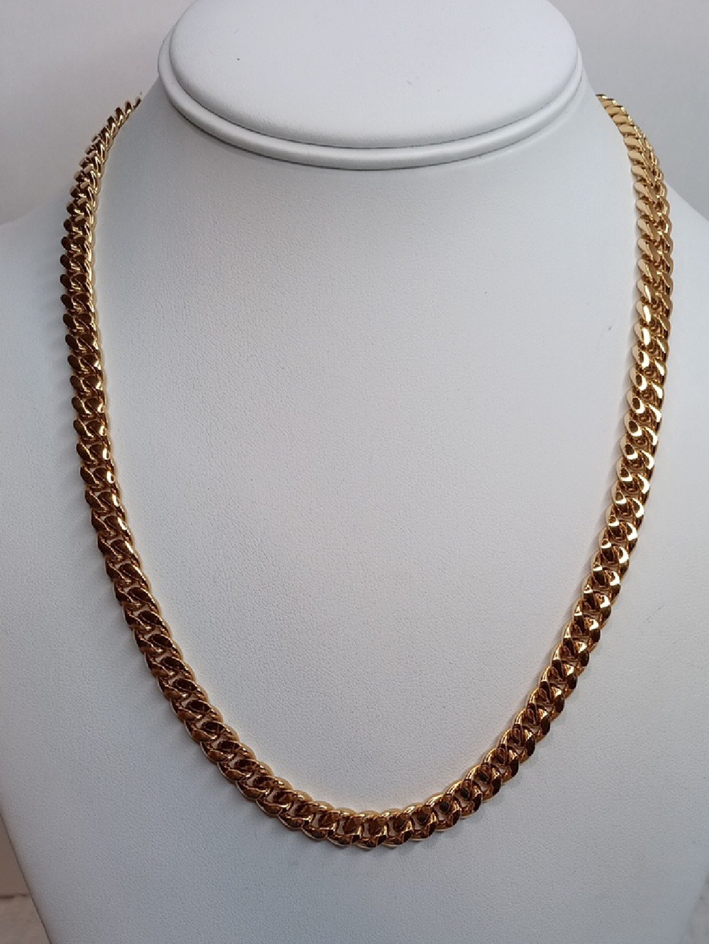 Monet Polished Gold-Tone Curb Link Necklace 20" Long Vintage